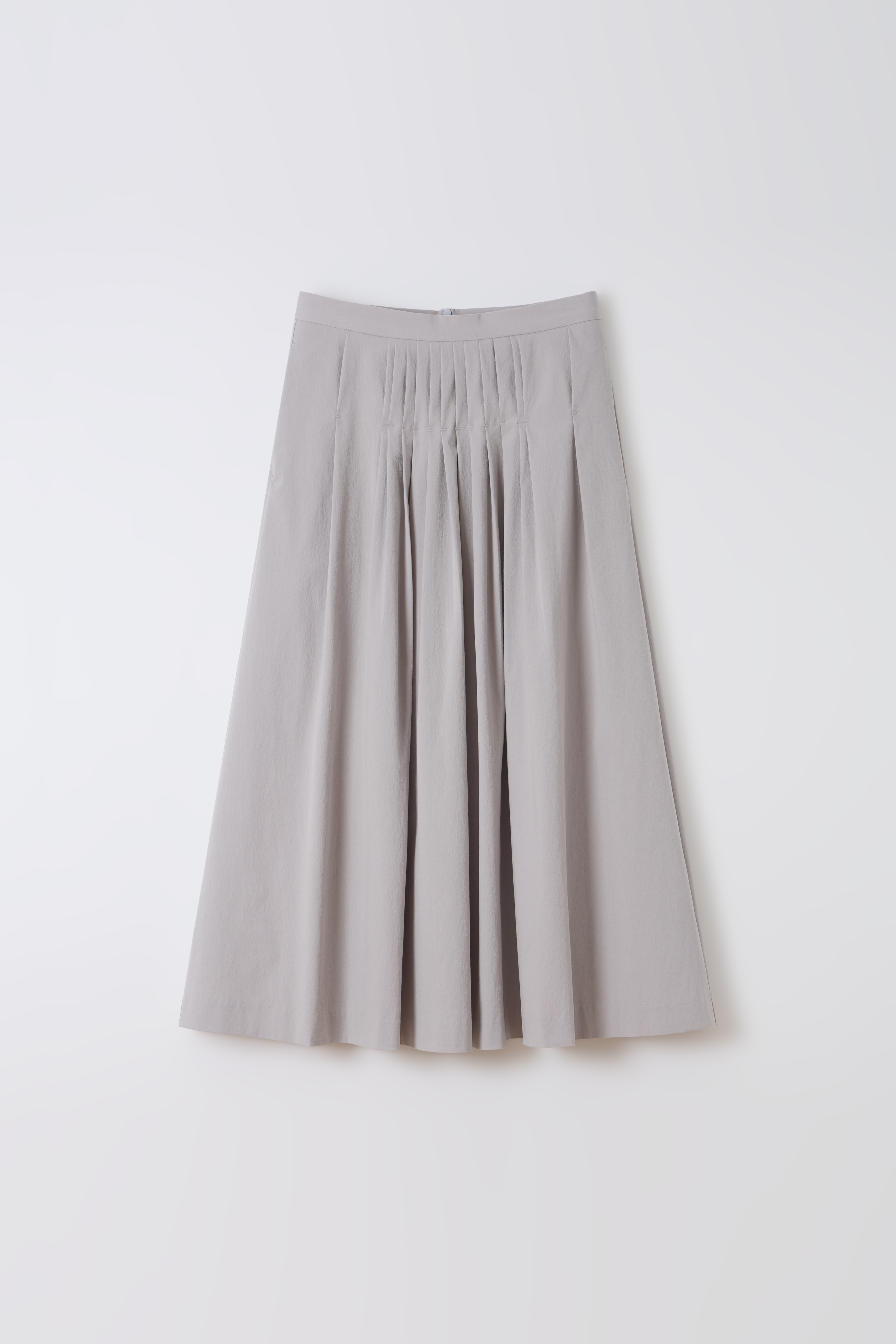 [2차 재입고] asym pleats skirt (soft silver)