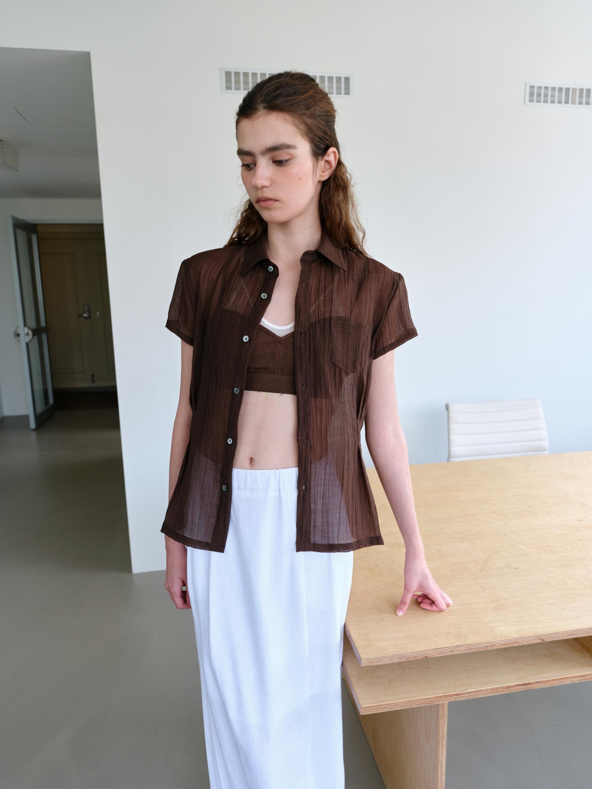 ripple half shirts (brown)