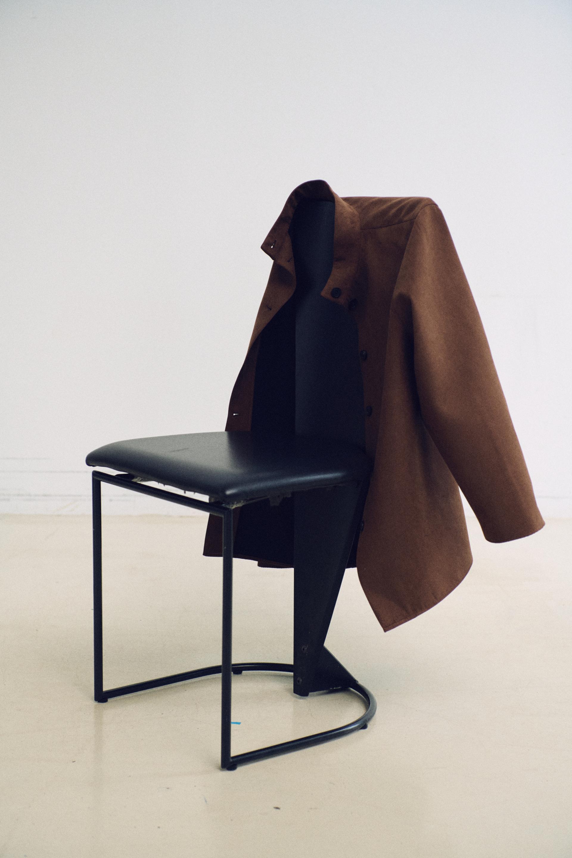 linear high neck jacket (suede brown)