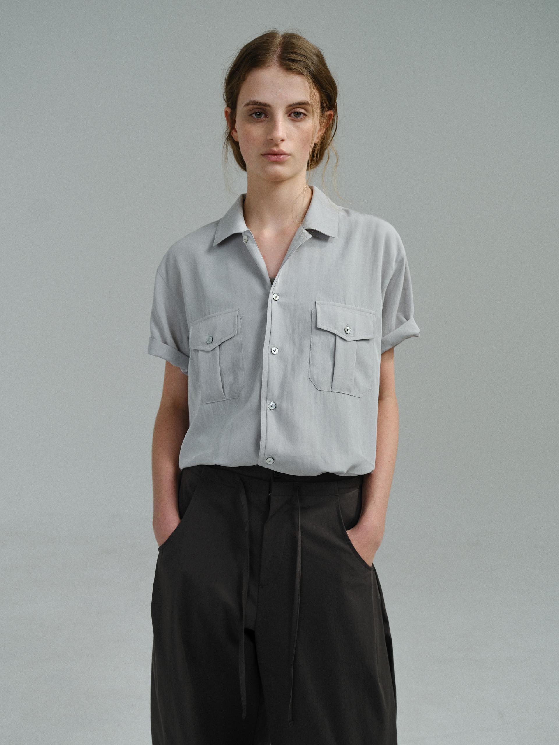 wrinkled lapel shirts (dusty sky)