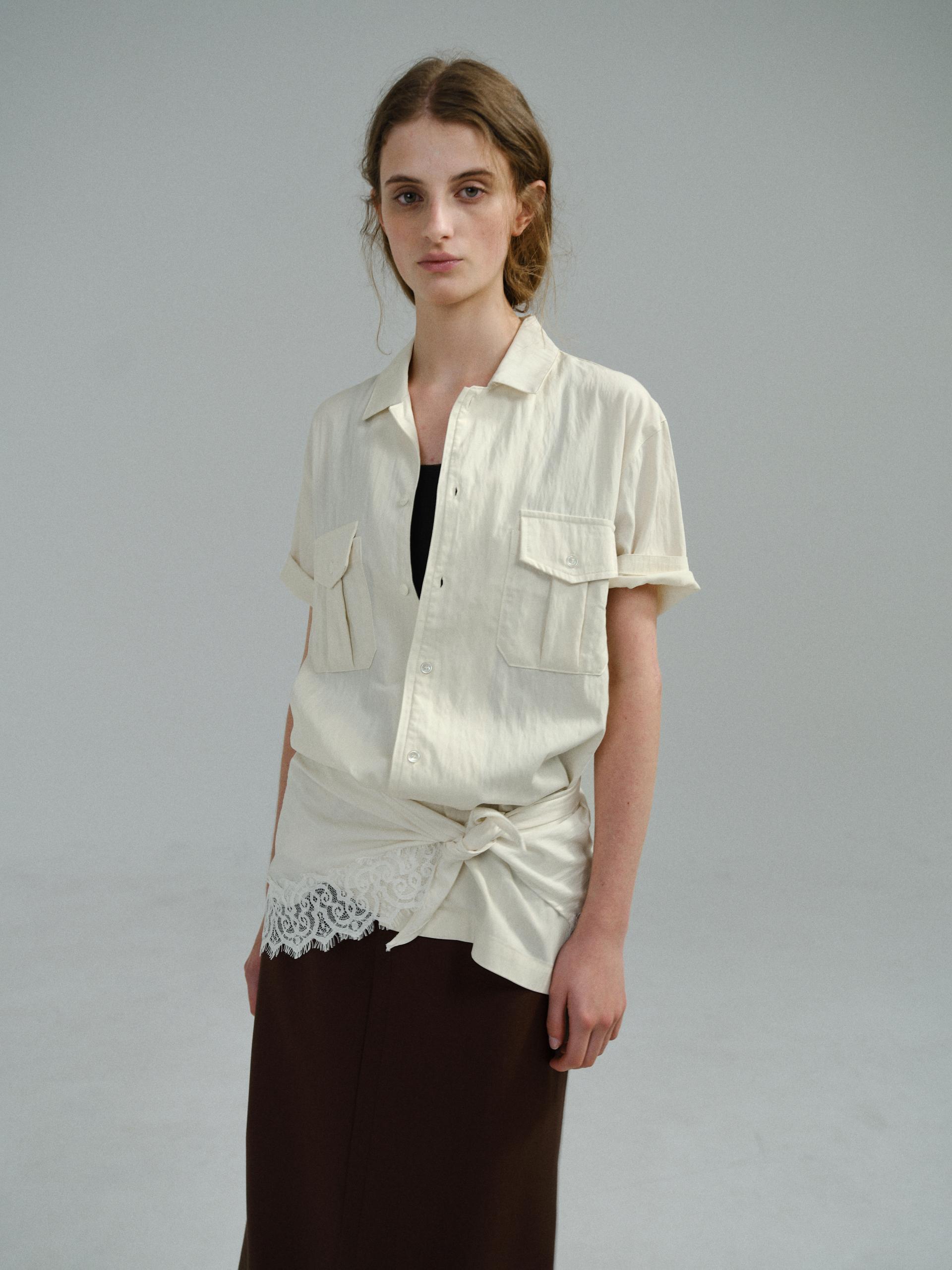 [7차 재입고 5/22 순차배송] wrinkled lapel shirts (ivory)