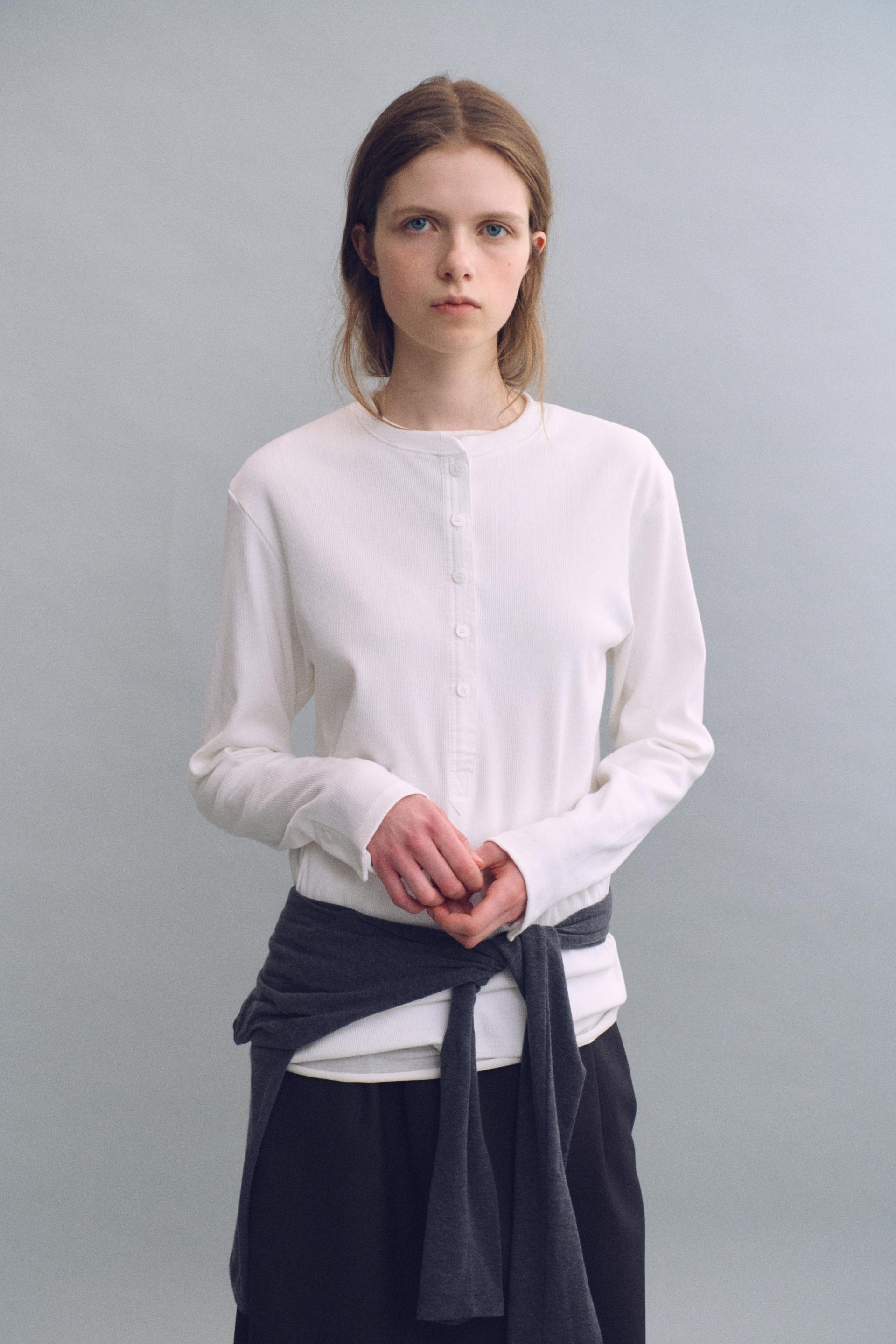 alter deep henley t-shirt (ivory)