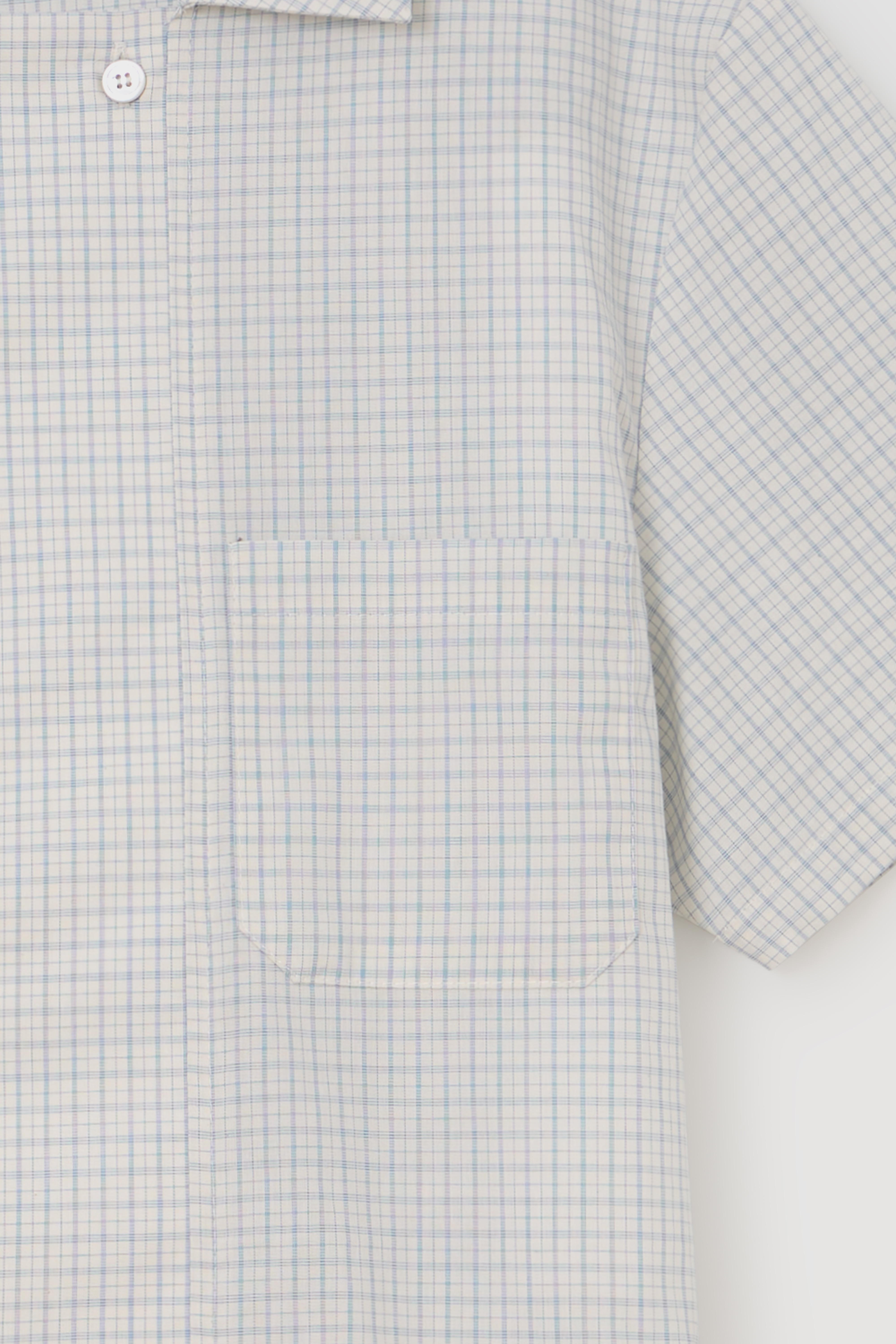 overlap check shirt (ivory blue)