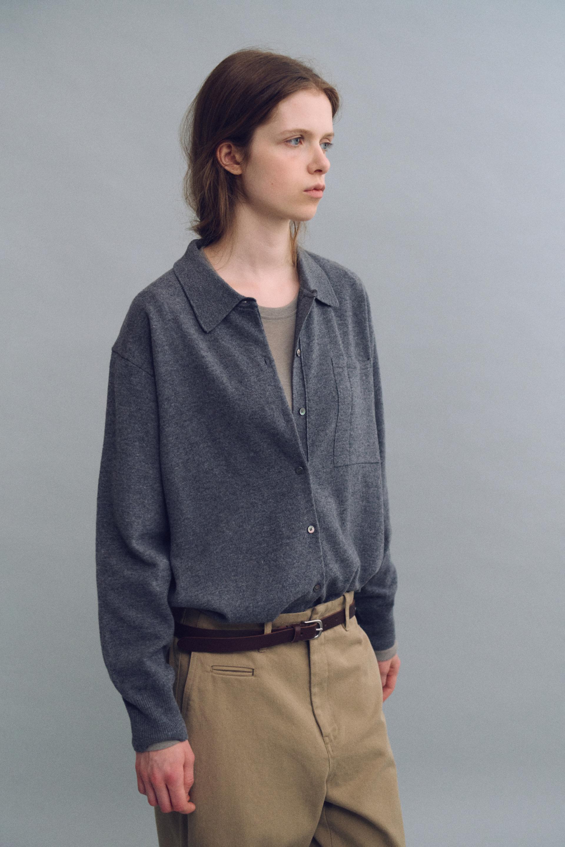 shirts pocket knit (charcoal)