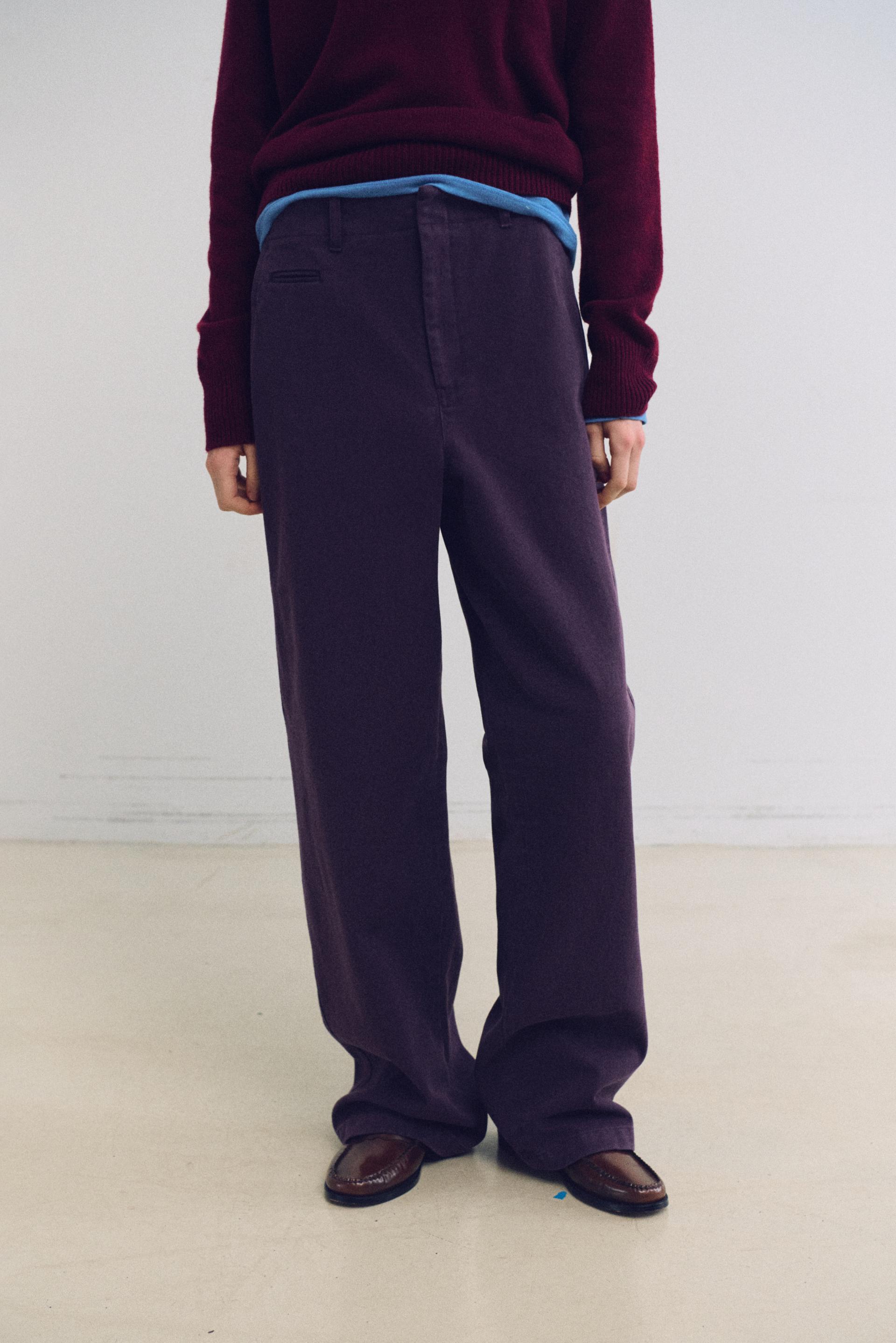 washed buckle pants (vintage purple)