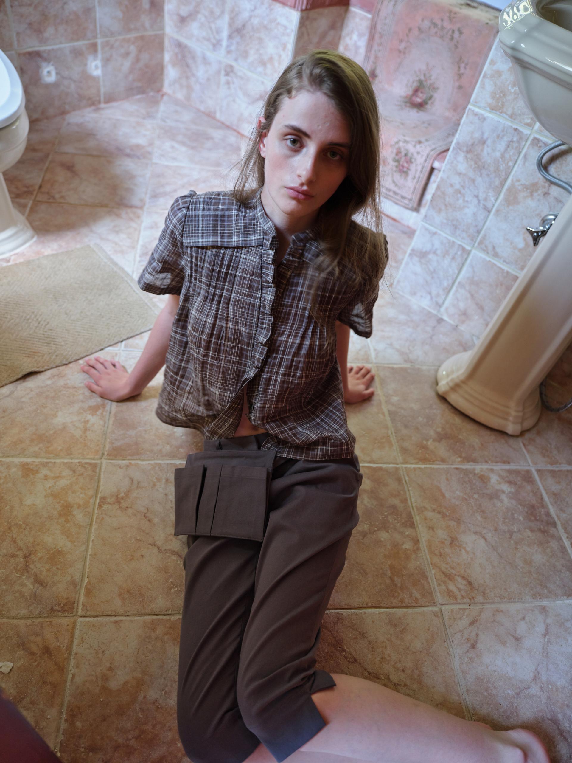 lip biker pants (grey)