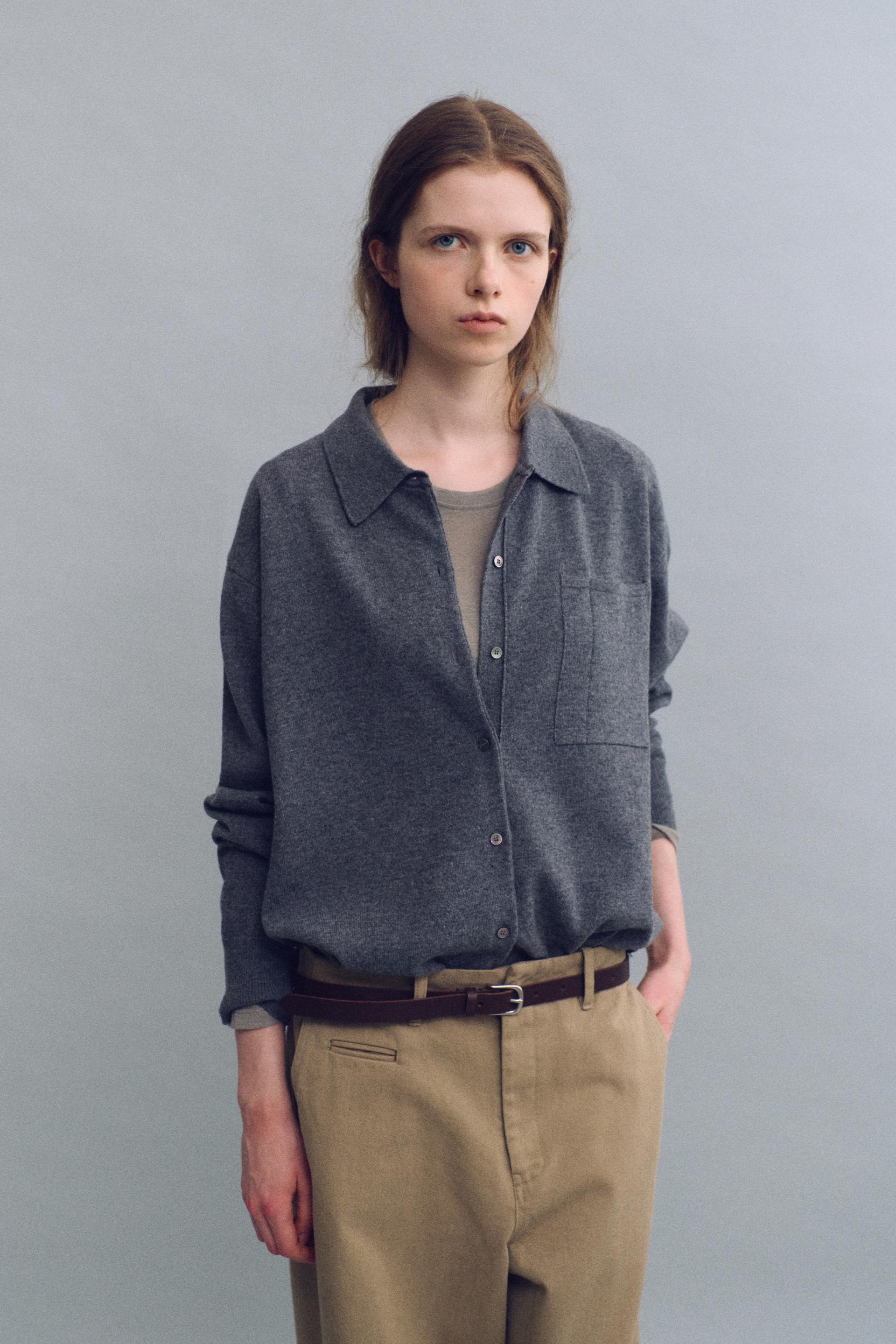 shirts pocket knit (charcoal)
