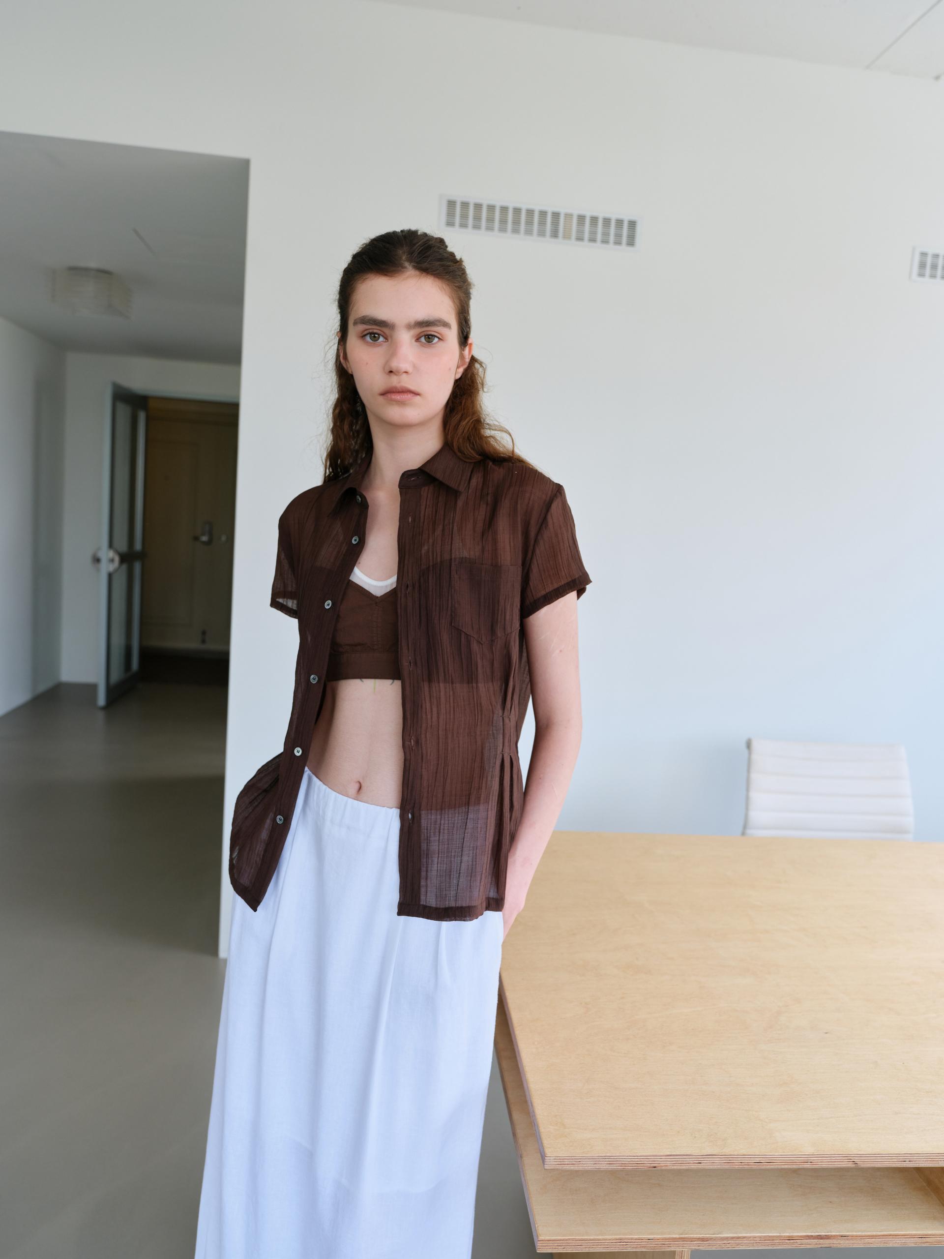 ripple half shirts (brown)