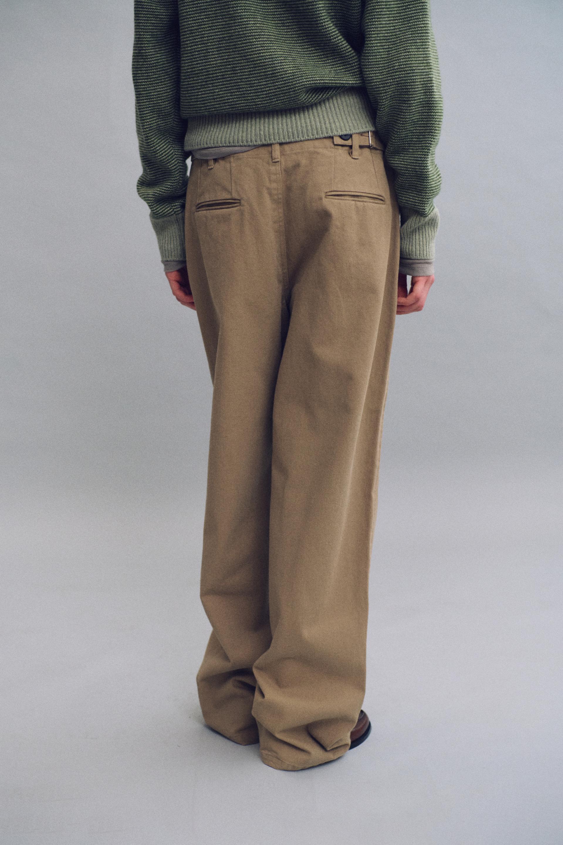 washed buckle pants (vintage beige)