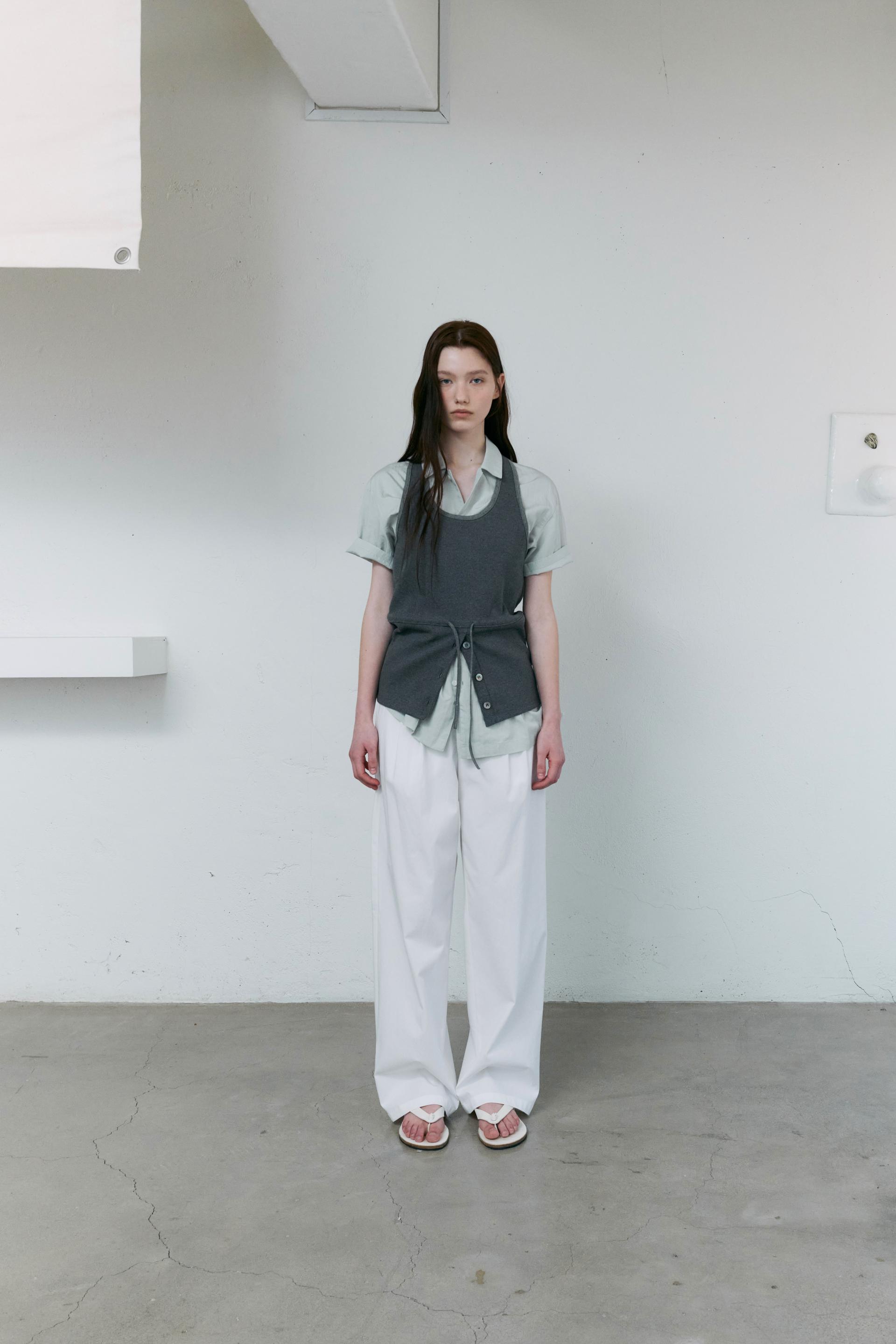 [13차 재입고 5/22 순차배송] wrinkled lapel shirts (mint grey)