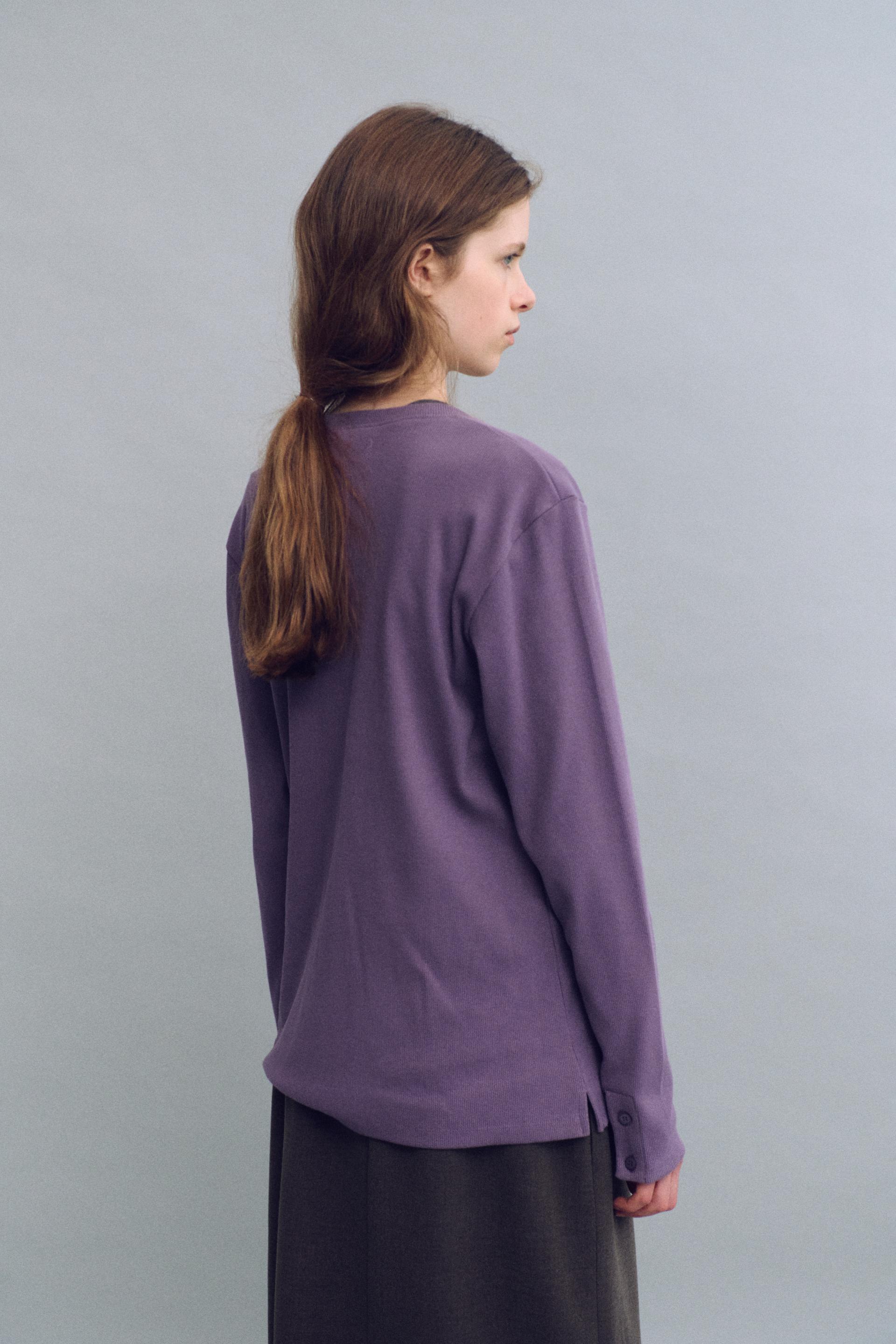 alter deep henley t-shirt (mauve purple)
