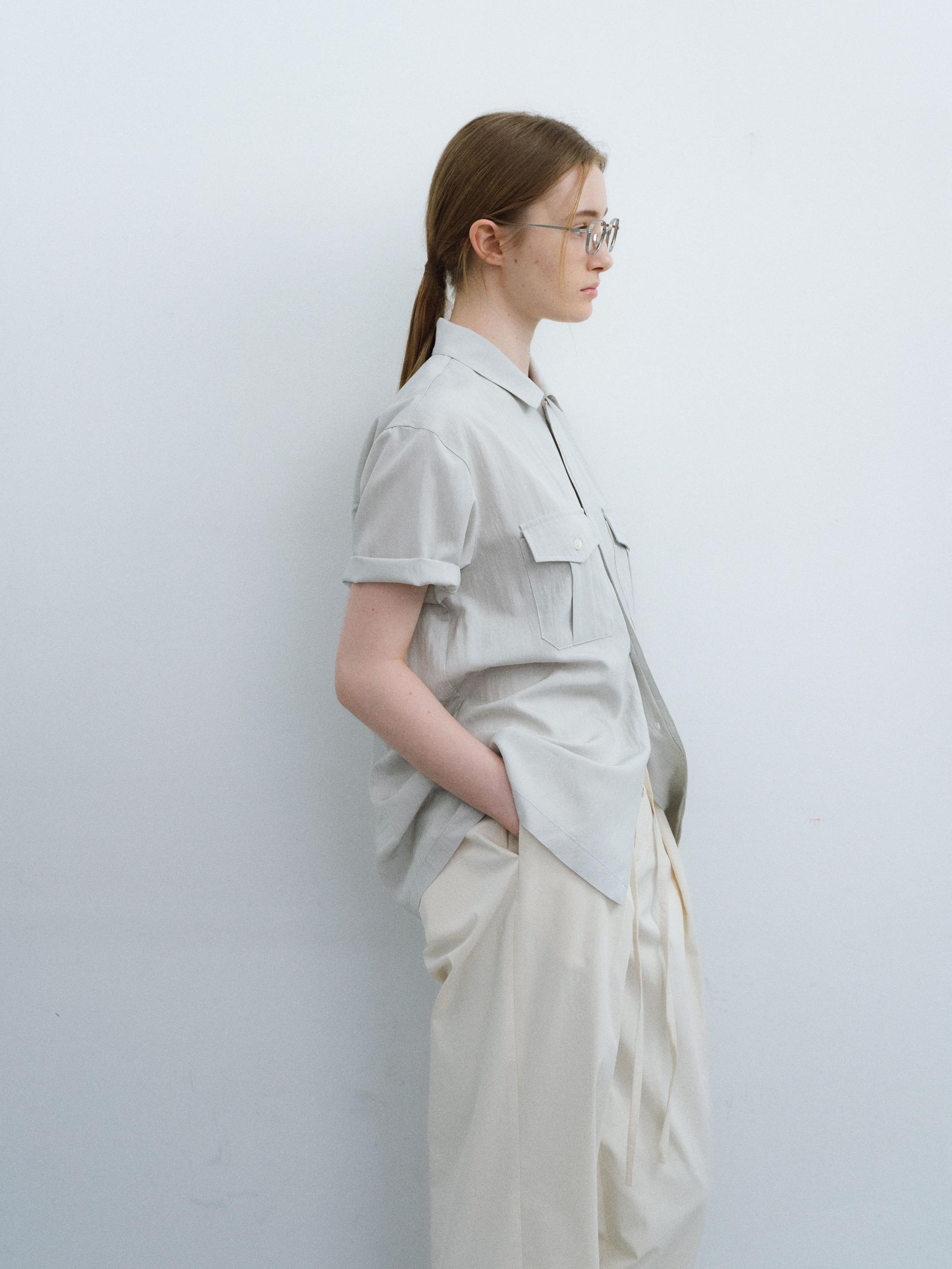 [13차 재입고 5/22 순차배송] wrinkled lapel shirts (mint grey)