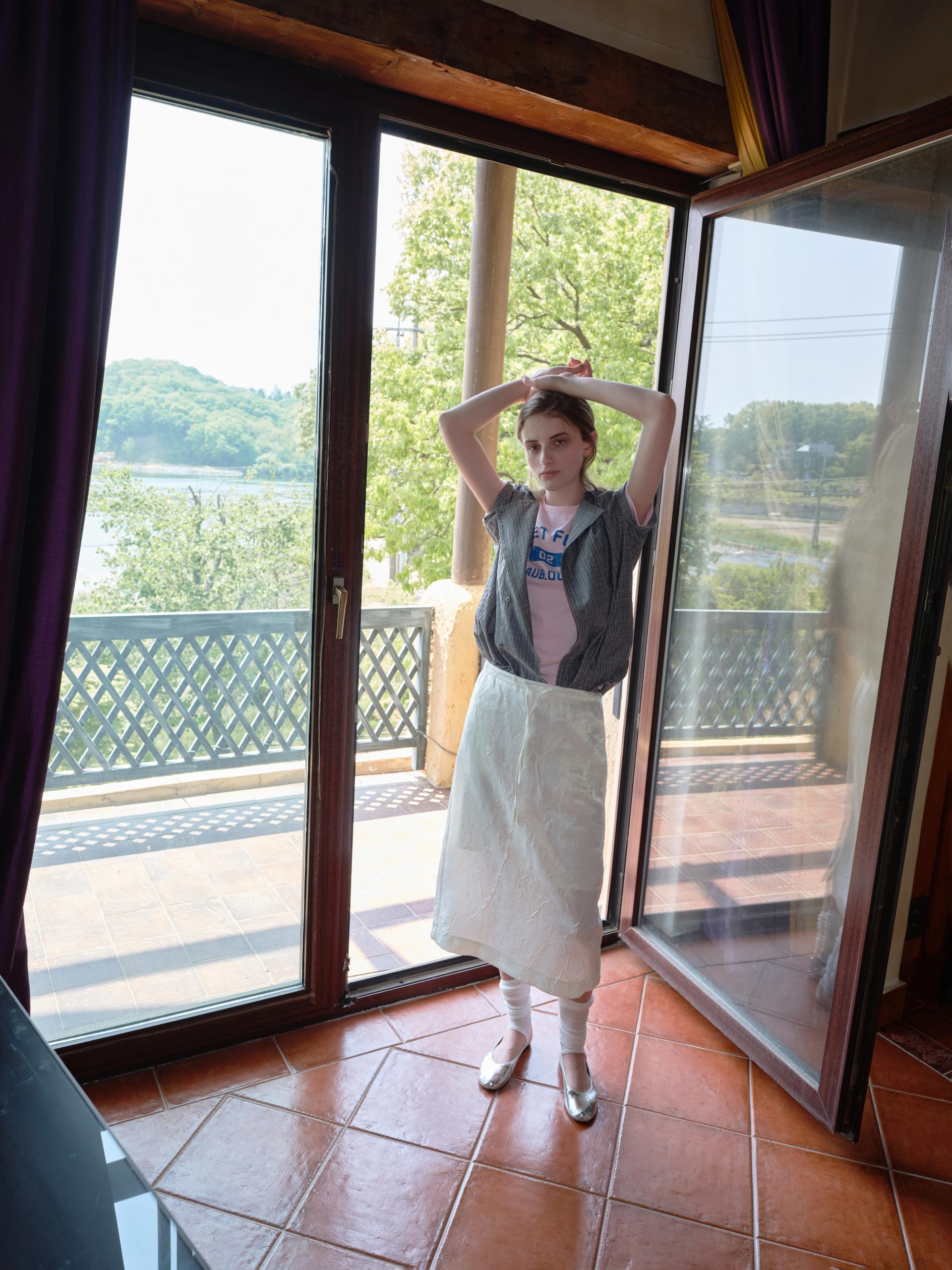 putty satin skirt (ivory)