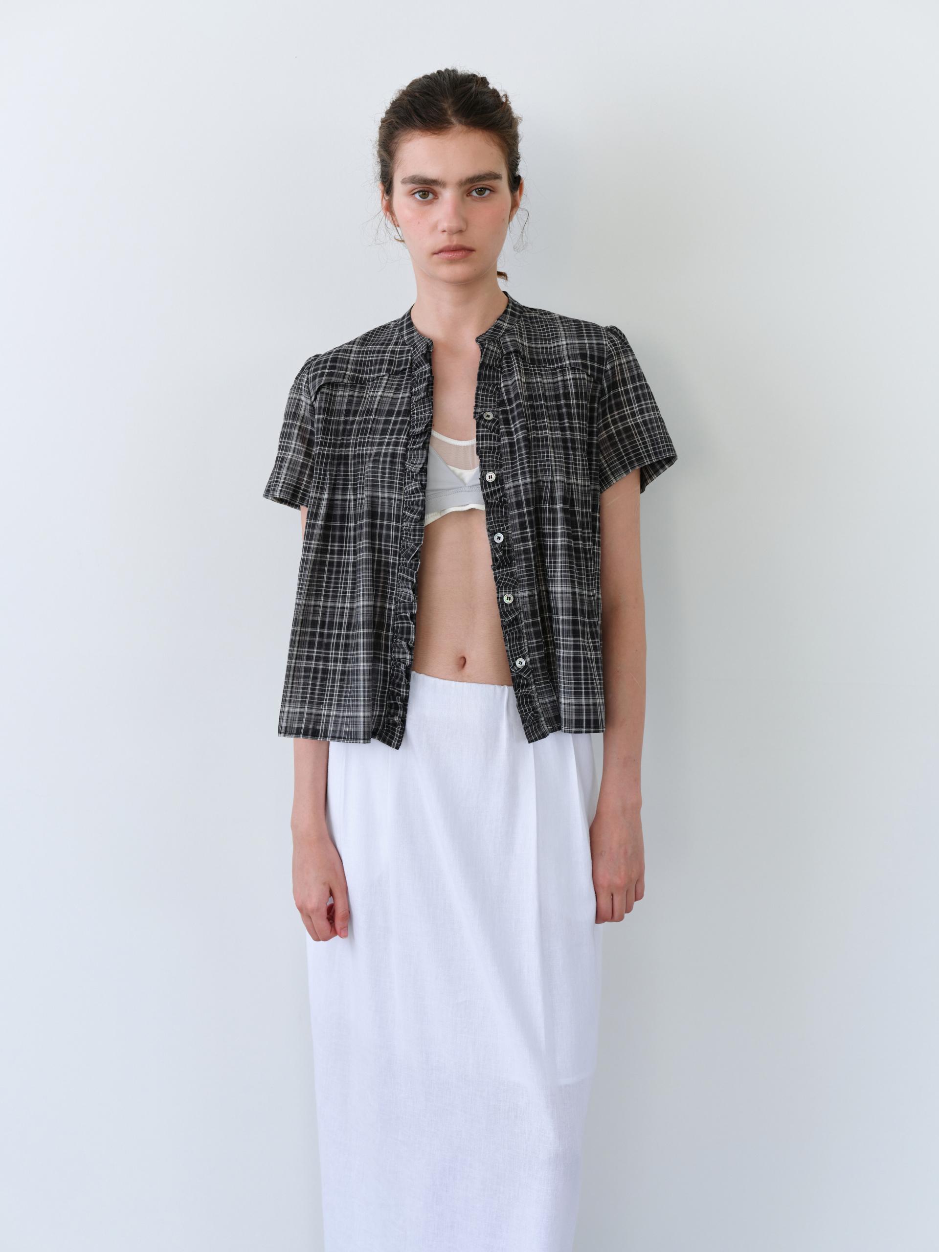 tuck maxi skirt (white)