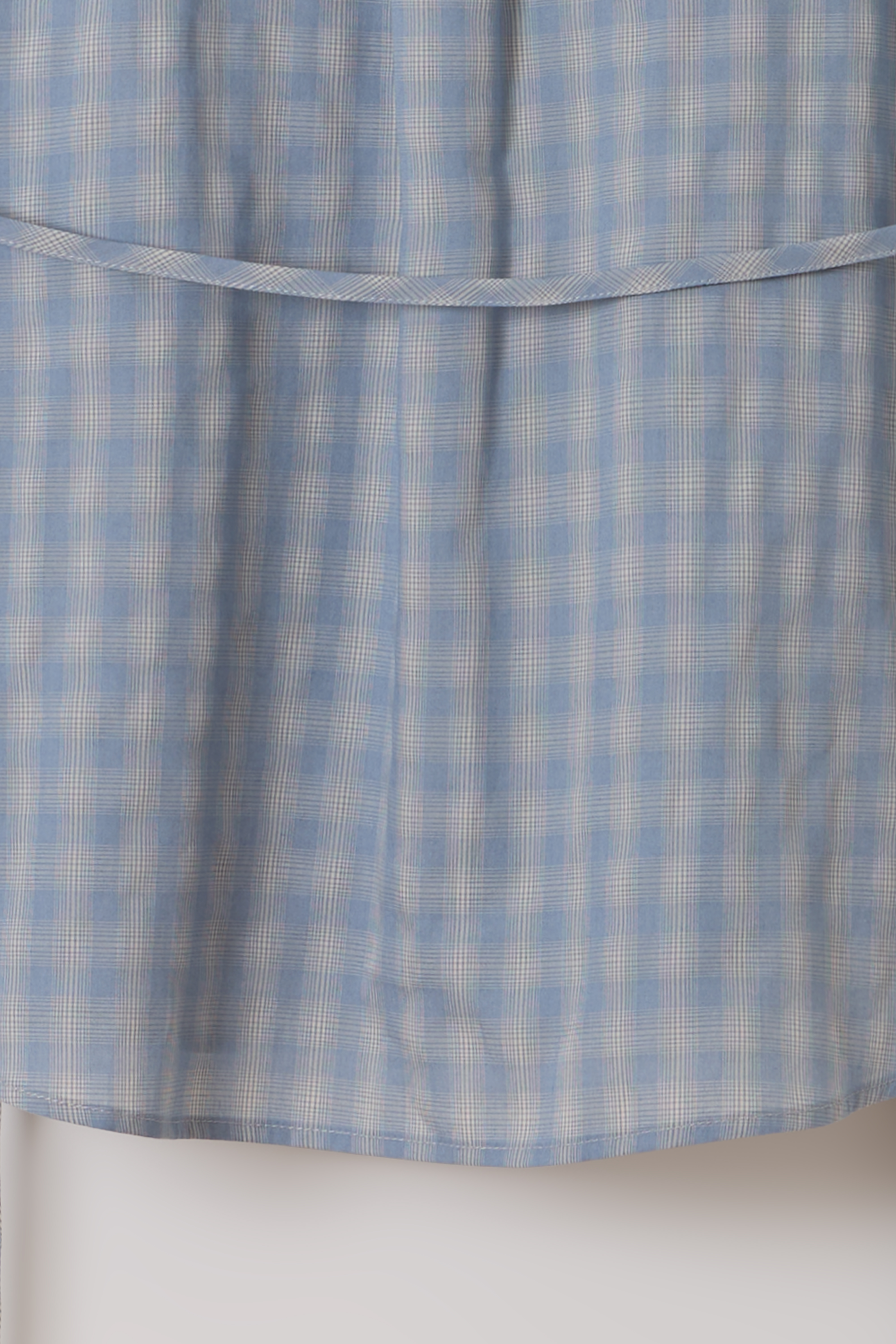 ease belted shirt (check blue)