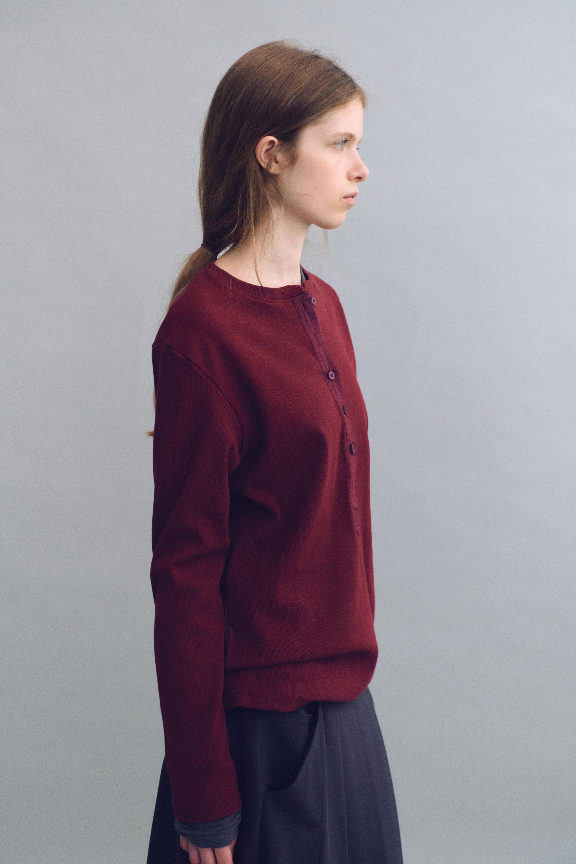 alter deep henley t-shirt (wine)