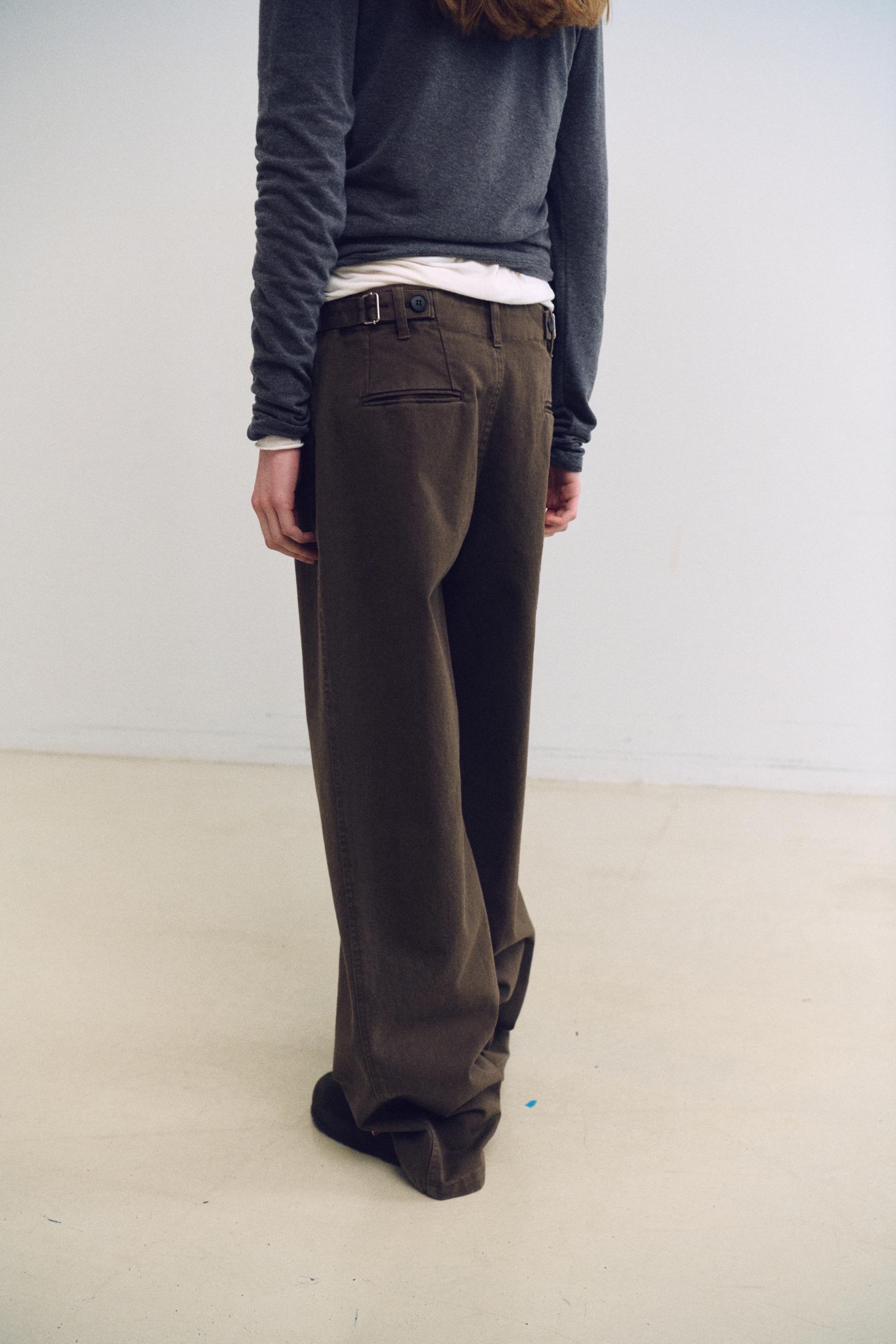 washed buckle pants (vintage brown)