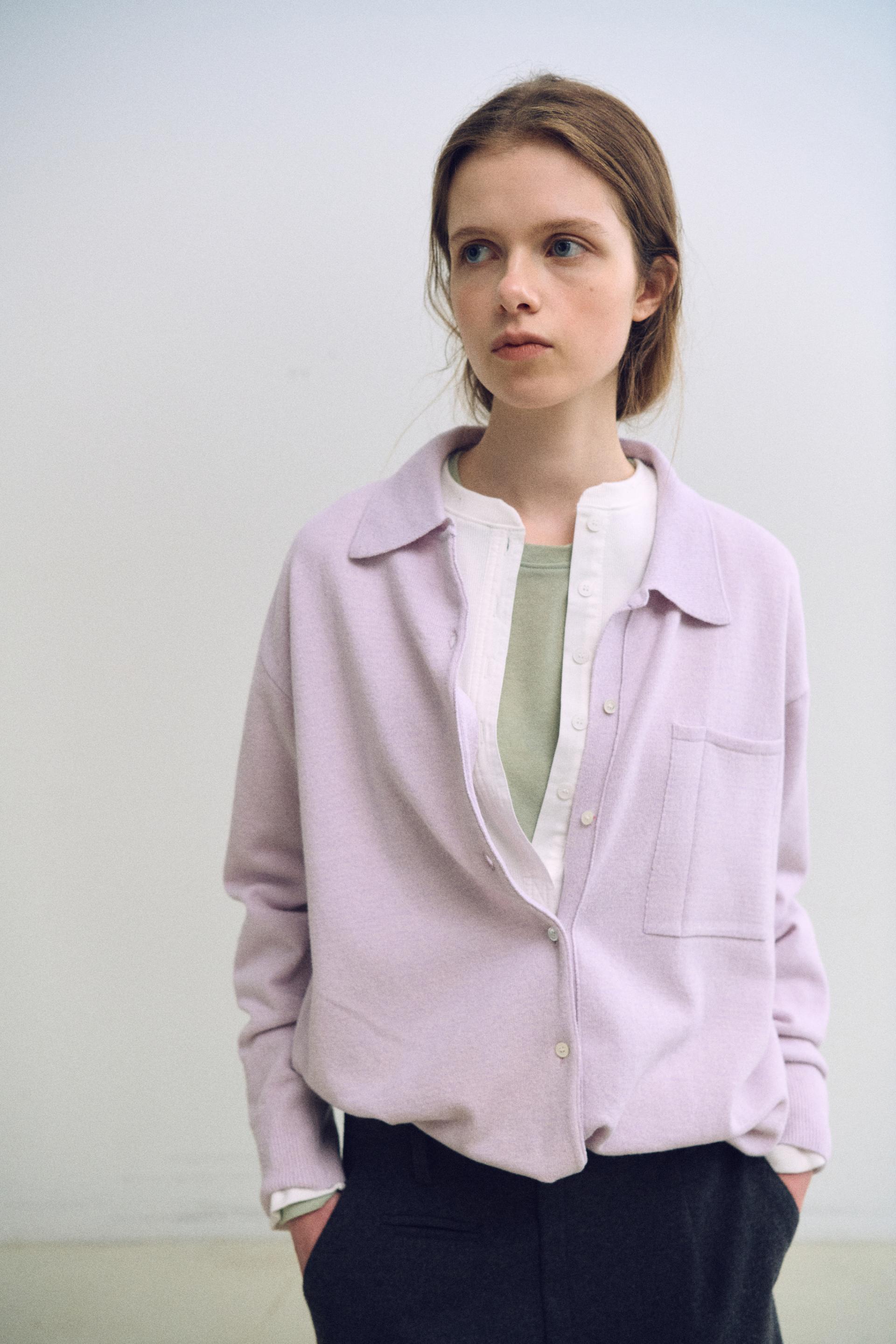 shirts pocket knit (soft pink)