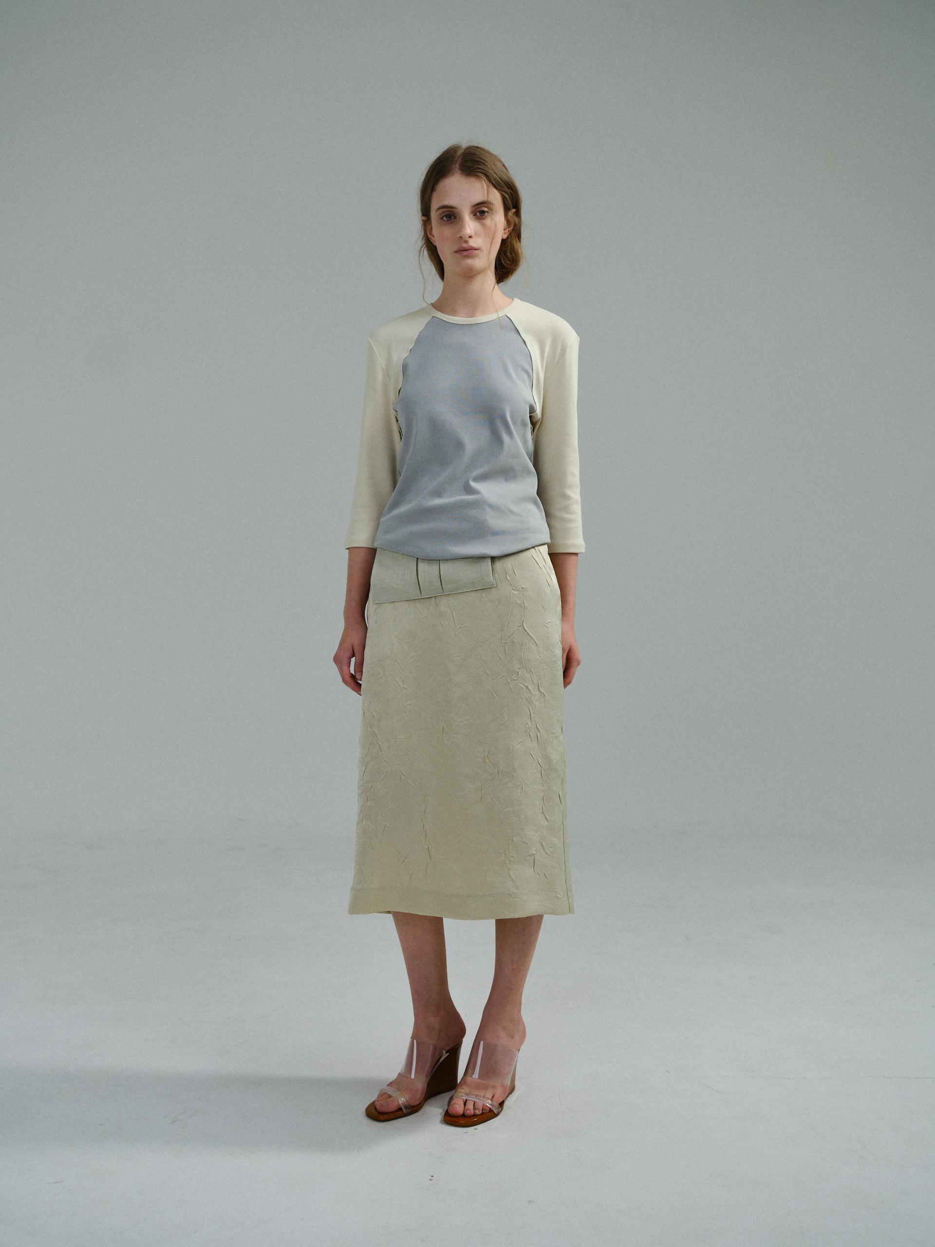 putty satin skirt (citron yellow)