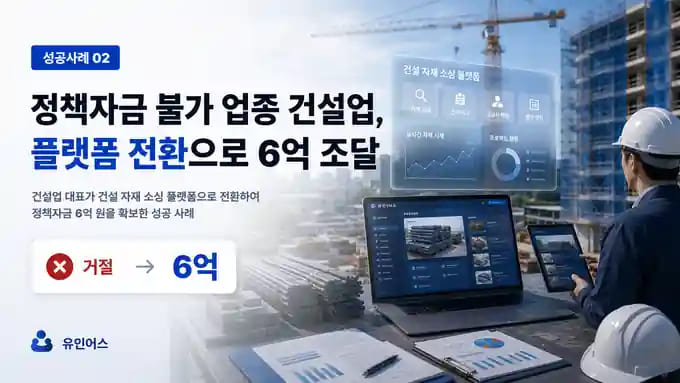정책자금 '불가 업종' 건설업 대표가 6억을 조달한 방법 성공사례