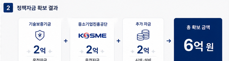 자동차 점검 검사소 DX 전환 총 6억 정책자금 확보 성공사례 - 정책자금 조달 결과 요약