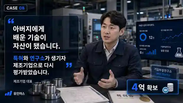 아버지 사업을 물려받았는데 정책자금이 안 나옵니다 — 제조 기업이 기술 전환으로 4억을 확보한 방법 대표 인터뷰 핵심 문장