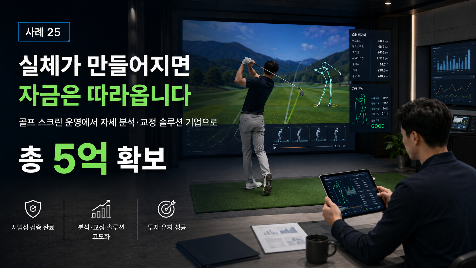골프 스크린 운영자가 자세 분석·교정 솔루션 기업으로 전환해 5억을 확보하기까지 마무리 메시지