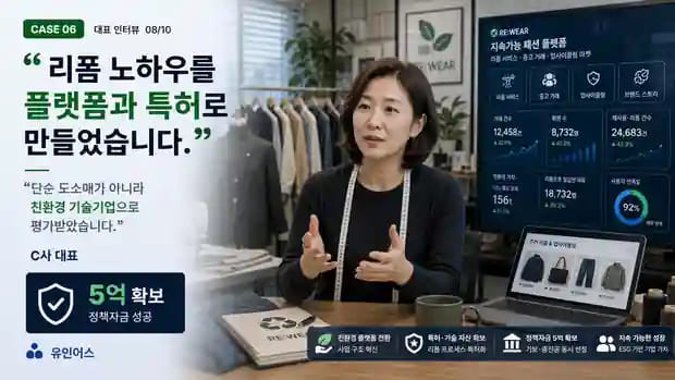 보증재단 3천만원이 전부였던 의류 리폼 기업, 친환경 플랫폼으로 전환해 5억을 확보하기까지 대표 인터뷰 핵심 문장