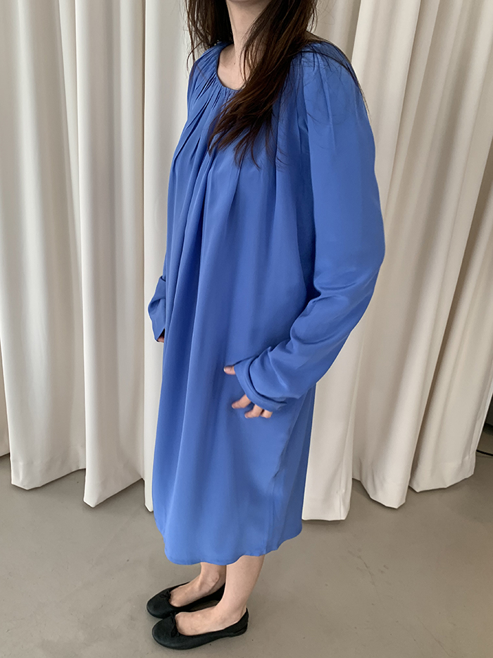 00's "JIL SANDER" silk wrinkle Dress