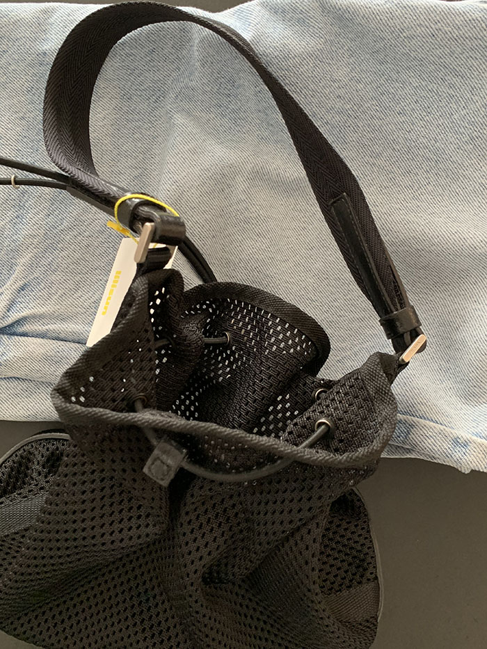 90-00's "PRADA" Net Leather Tote Bag