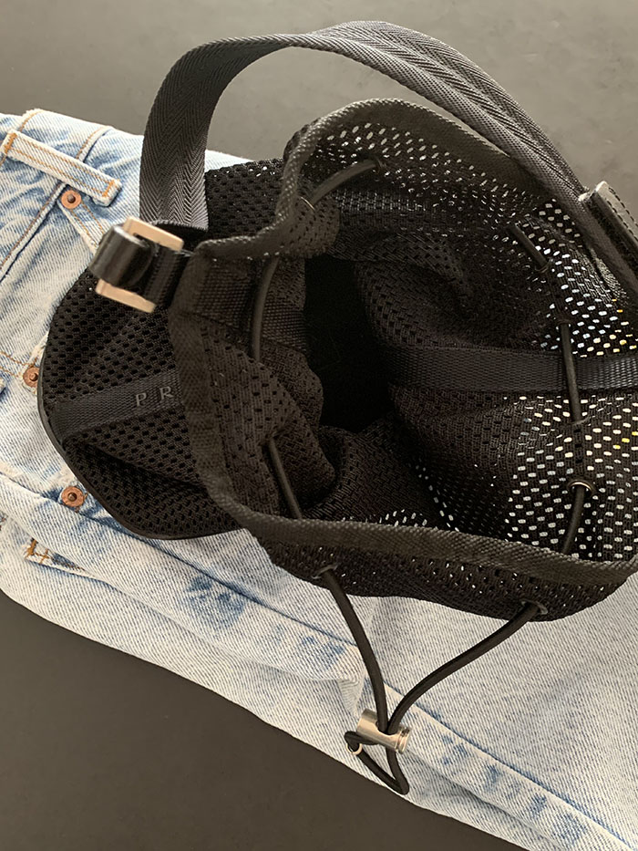 90-00's "PRADA" Net Leather Tote Bag