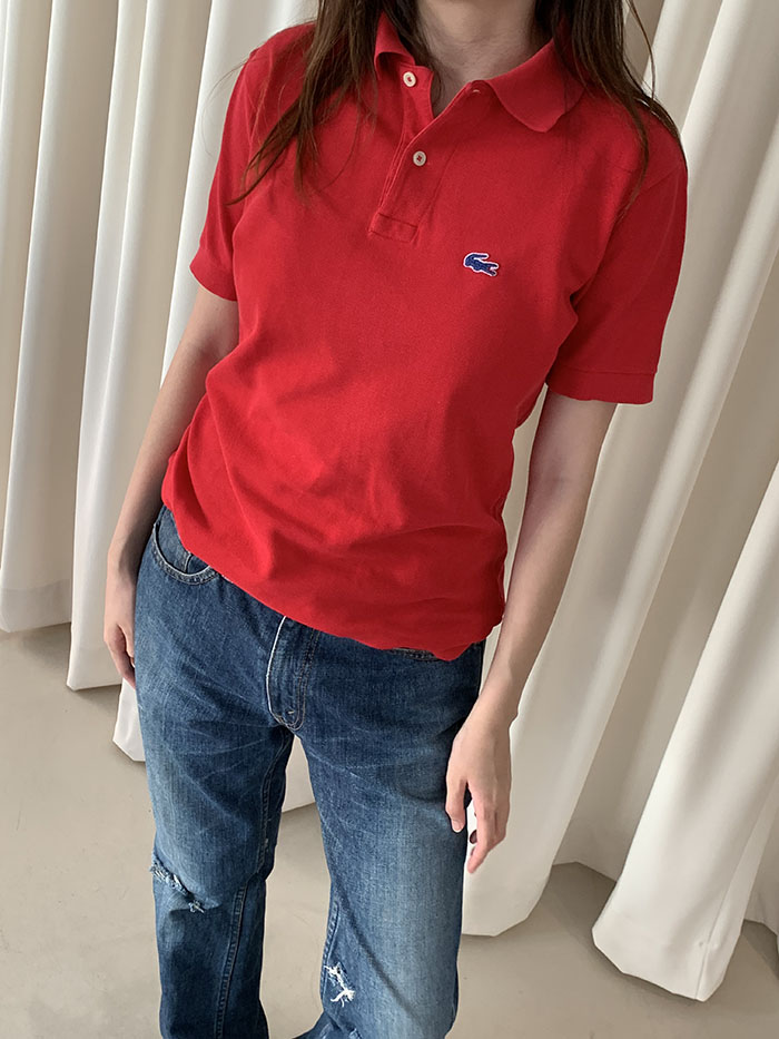 80's "Lacoste" USA Cotton Pique Shirt 복제