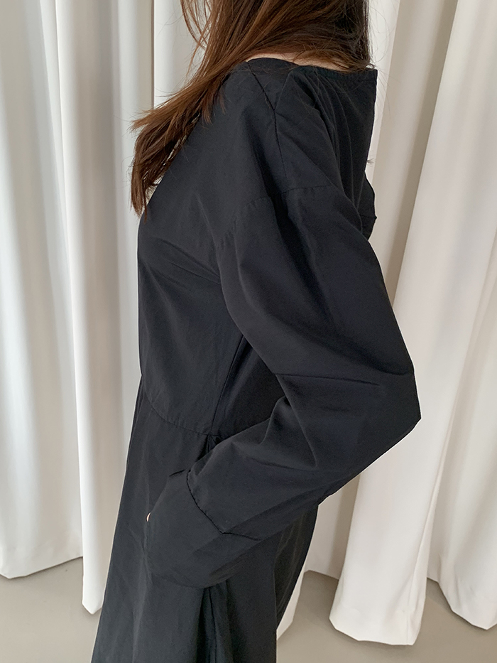 (new product) "Deveaux New York" cotton shirring Dress