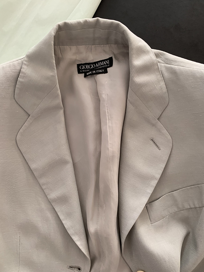 90's "Giorgio Armani" Three buttons wool x silk Jacket 복제