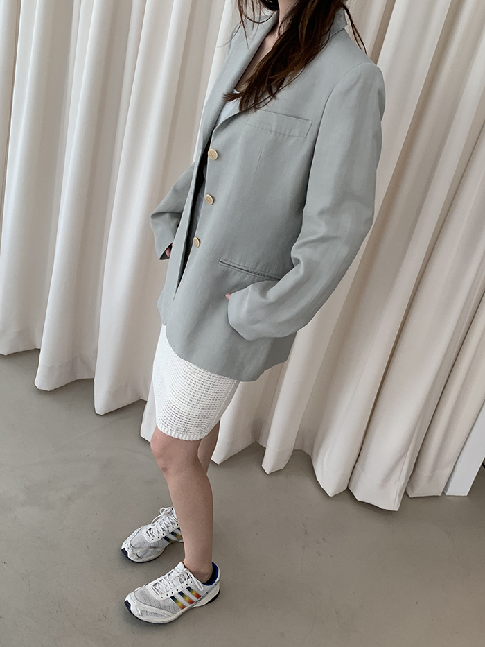 90's "Giorgio Armani" Three buttons wool x silk Jacket 복제