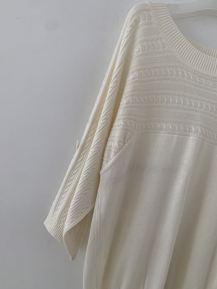 90's "Courreges" cotton x acrylic Knit