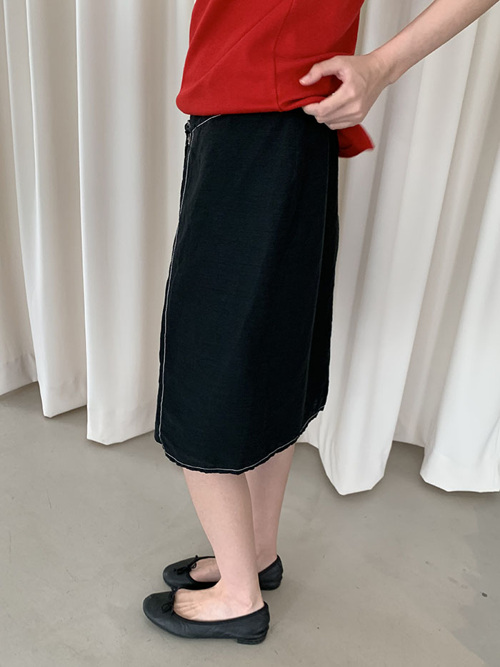 80's "Valentino" Leather Skirt 복제 복제