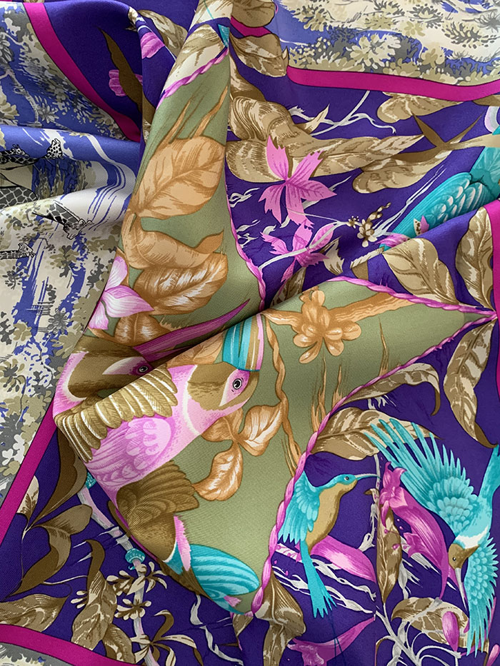 90-00's "Hermes" Silk Scarf 복제