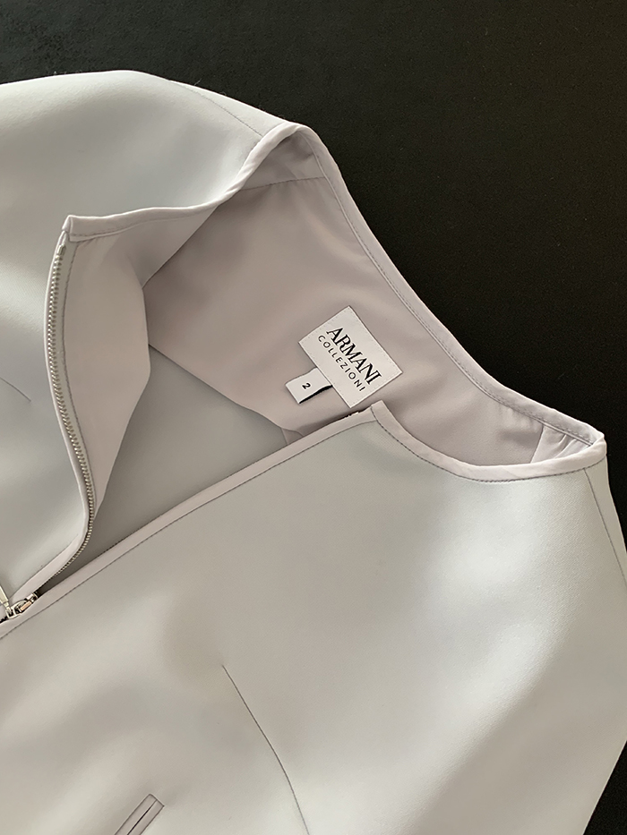 00's "Armani Collezioni" linen x silk Crop Jacket 복제