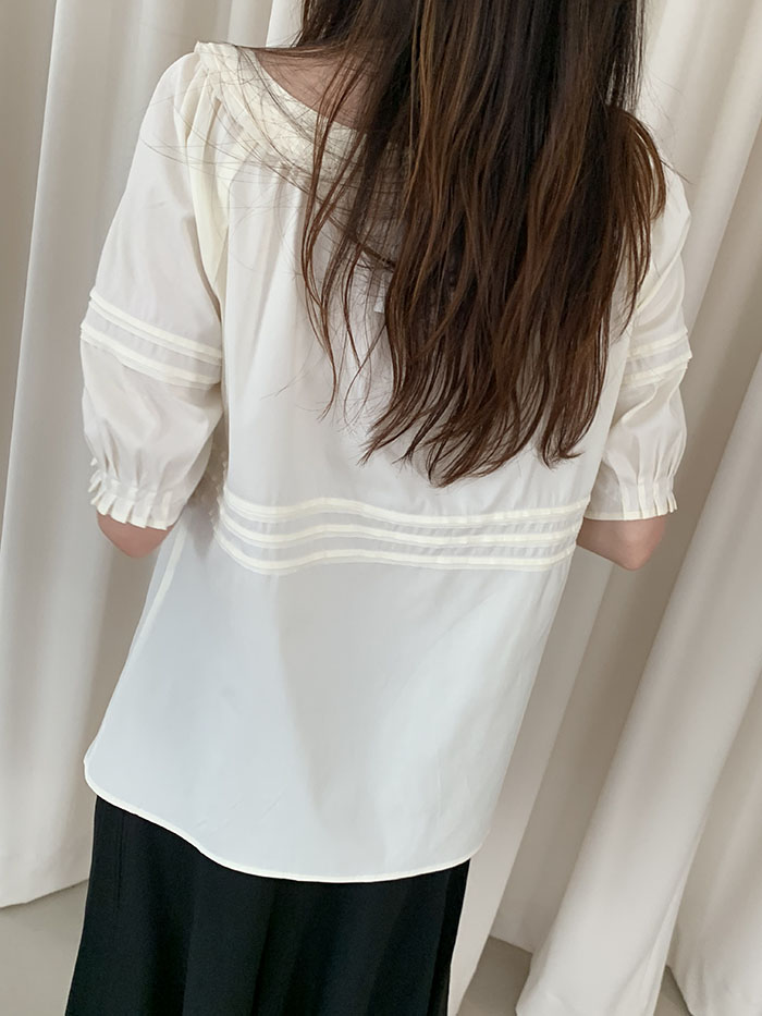 00's "miumiu" viscose rayon back button Blouse 복제