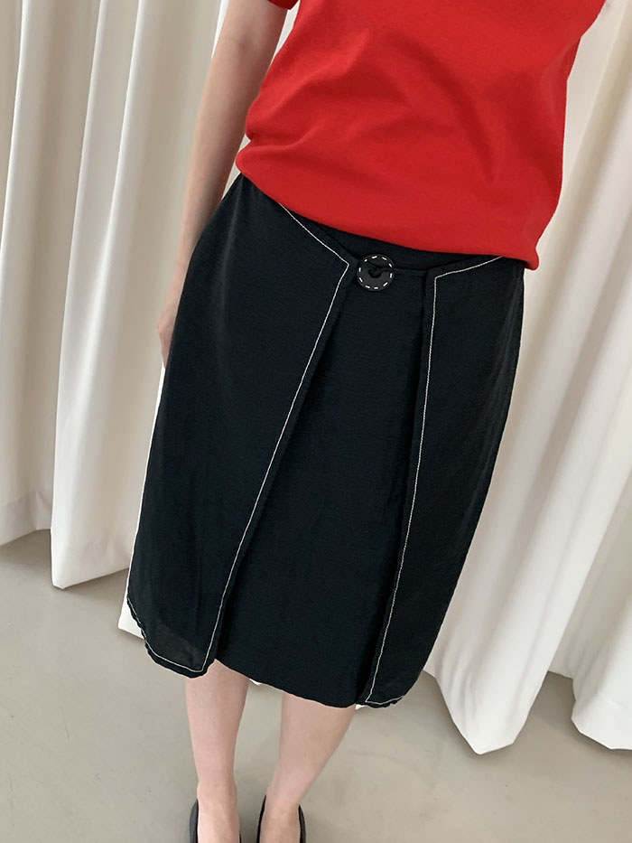 80's "Valentino" Leather Skirt 복제 복제