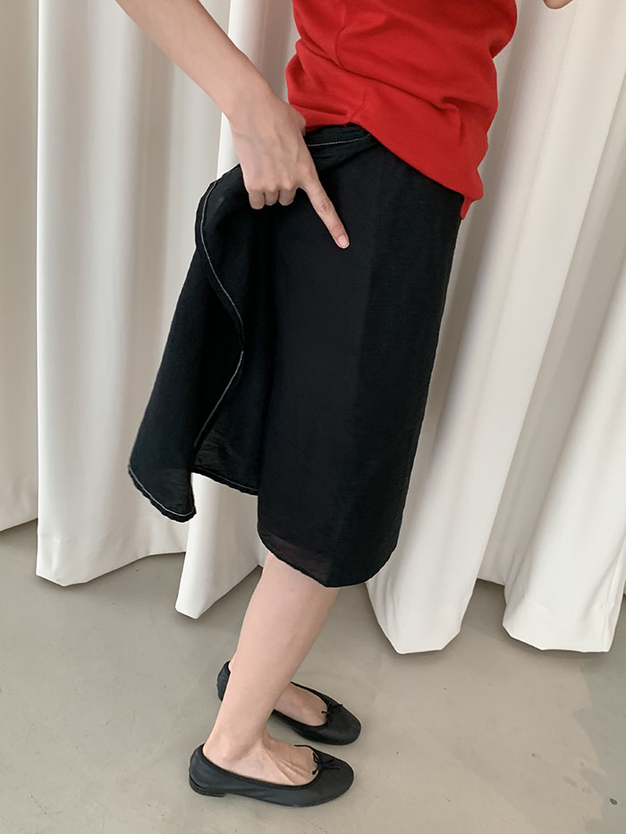 80's "Valentino" Leather Skirt 복제 복제