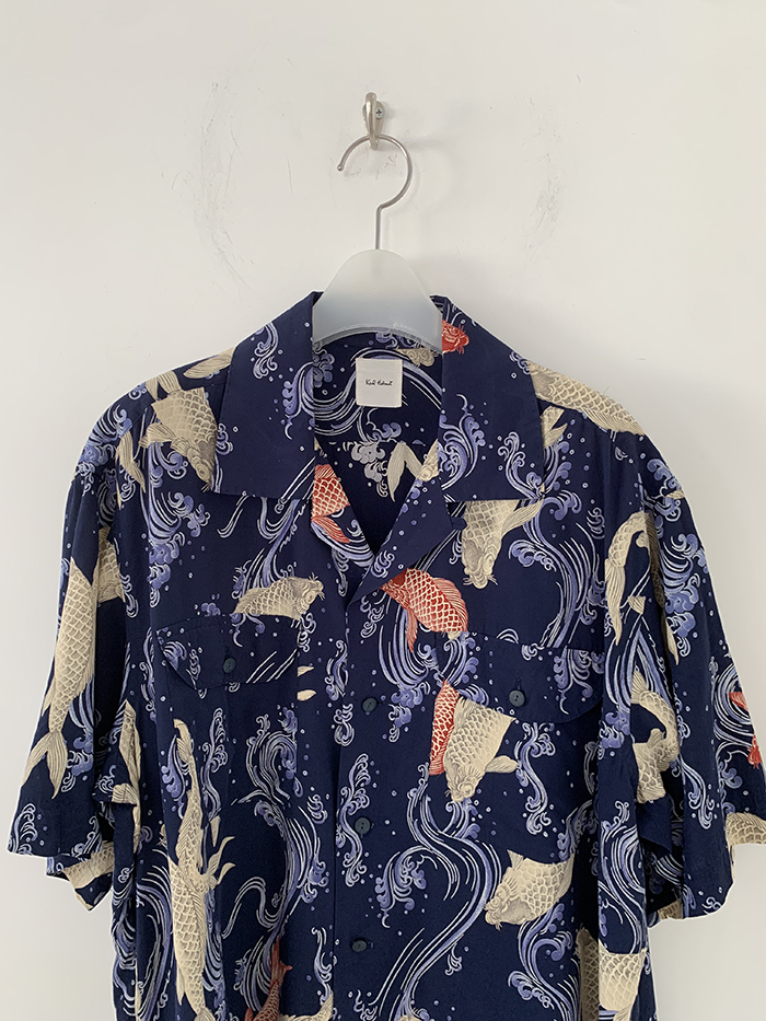 90's "KARL HELMUT" polyester summer Shirt / 착샷만