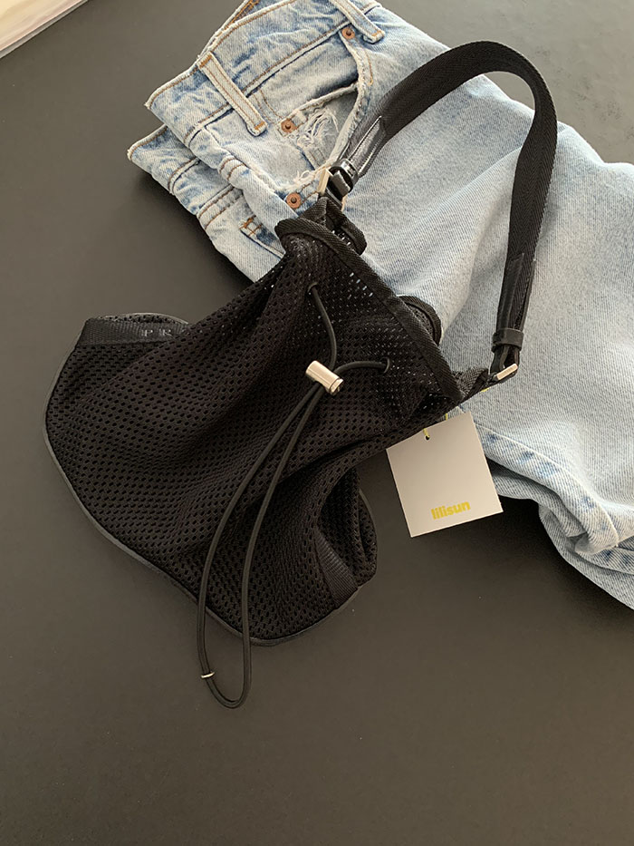 90-00's "PRADA" Net Leather Tote Bag