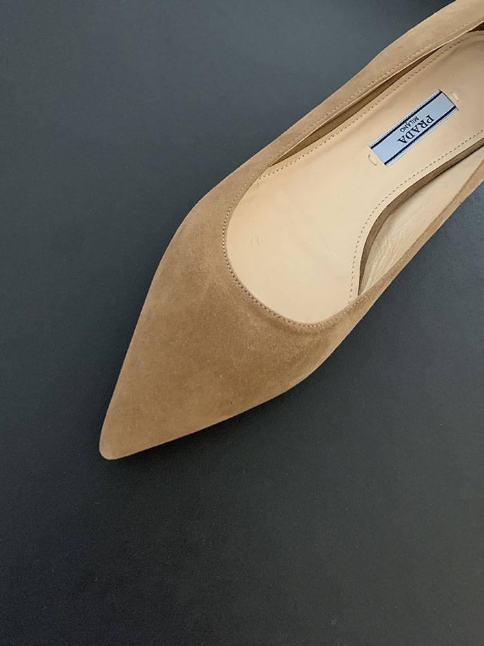 (Deadstock) 00's "PRADA" stiletto flat shoes