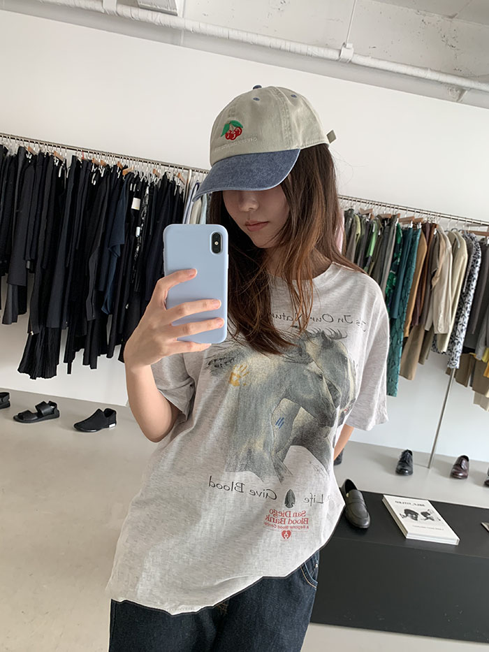 (new product) "Cherry Country Club" Cap sand/blue (two-tone)
