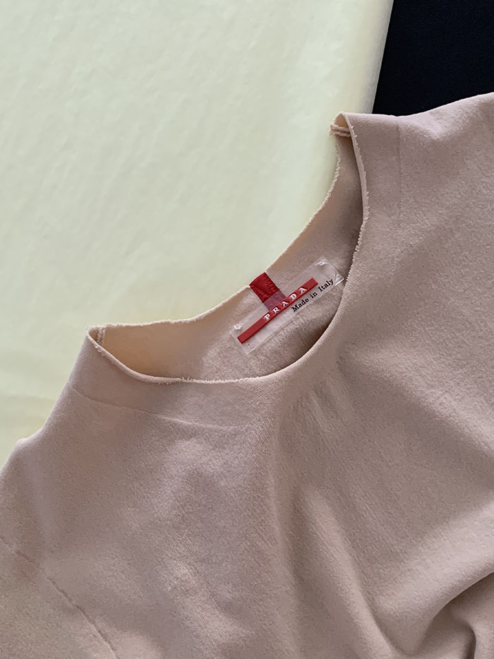 00's "PRADA" short half neck Knit Top 복제