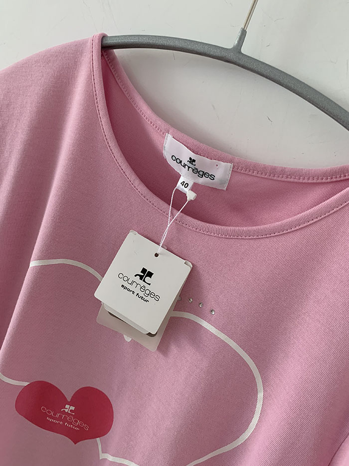 90's Courreges cotton T-shirt 복제