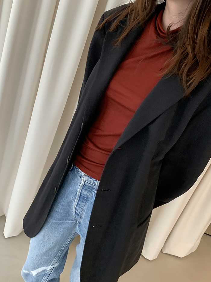 00's "Giorgio Armani" Three buttons linen Jacket
