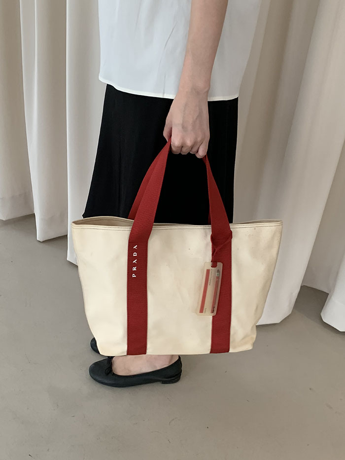 (Deadstock) 00's "PRADA" Canvas tote Bag